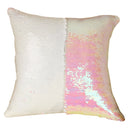 DIY Two Tone Glitter Sequins Throw Pillow Case Reversible Sequin Magical Color Changing Pillow Cover, Size: 40*40cm(Pink+White)