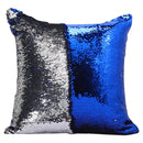 DIY Two Tone Glitter Sequins Throw Pillow Case Reversible Sequin Magical Color Changing Pillow Cover, Size: 40*40cm(Silver+Blue)