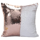 DIY Two Tone Glitter Sequins Throw Pillow Case Reversible Sequin Magical Color Changing Pillow Cover, Size: 40*40cm(White+Champagne Gold)