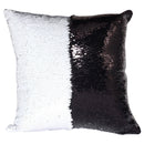 DIY Two Tone Glitter Sequins Throw Pillow Case Reversible Sequin Magical Color Changing Pillow Cover, Size: 40*40cm(White+Black)