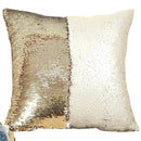 DIY Two Tone Glitter Sequins Throw Pillow Case Reversible Sequin Magical Color Changing Pillow Cover, Size: 40*40cm(Gold+White)