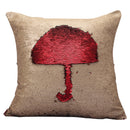 DIY Two Tone Glitter Sequins Throw Pillow Case Reversible Sequin Magical Color Changing Pillow Cover, Size: 40*40cm(Red+Champagne Gold)