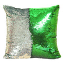 DIY Two Tone Glitter Sequins Throw Pillow Case Reversible Sequin Magical Color Changing Pillow Cover, Size: 40*40cm(Silver+Green)