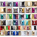DIY Two Tone Glitter Sequins Throw Pillow Case Reversible Sequin Magical Color Changing Pillow Cover, Size: 40*40cm(Blue+Red)