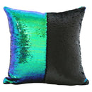 DIY Two Tone Glitter Sequins Throw Pillow Case Reversible Sequin Magical Color Changing Pillow Cover, Size: 40*40cm(Green+Black)