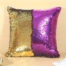 DIY Two Tone Glitter Sequins Throw Pillow Case Reversible Sequin Magical Color Changing Pillow Cover, Size: 40*40cm(Gold+Purple)