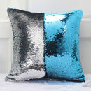 DIY Two Tone Glitter Sequins Throw Pillow Case Reversible Sequin Magical Color Changing Pillow Cover, Size: 40*40cm(Silver+Blue)