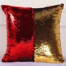 DIY Two Tone Glitter Sequins Throw Pillow Case Reversible Sequin Magical Color Changing Pillow Cover, Size: 40*40cm(Red+Gold)