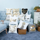 Fashion Bronzing Gold Printed Cushion Cover Sofa Seat Pillow Case, Size: 45*45cm