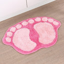1390 Foot-shaped Non Slip Shaggy Soft Water Absorption Bedroom Bathroom Carpet Mat(Pink)