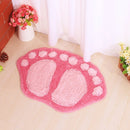 1390 Foot-shaped Non Slip Shaggy Soft Water Absorption Bedroom Bathroom Carpet Mat(Pink)