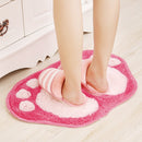 1390 Foot-shaped Non Slip Shaggy Soft Water Absorption Bedroom Bathroom Carpet Mat(Pink)