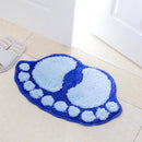 1390 Foot-shaped Non Slip Shaggy Soft Water Absorption Bedroom Bathroom Carpet Mat(Blue)