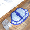 1390 Foot-shaped Non Slip Shaggy Soft Water Absorption Bedroom Bathroom Carpet Mat(Blue)