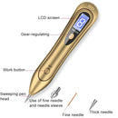 SONGSUN X2 Professional Portable Skin Spot Tattoo Freckle Removal Machine Mole Dot Removing Laser Plasma Beauty Care Pen with LCD Display Screen & 9 Gears Adjustment(Gold)
