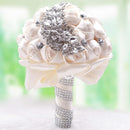 Wedding Holding Flowers Bridal Bouquet Accessories Bridesmaid Rhinestone Party Wedding Decoration Supplies(Grey)