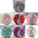 Wedding Holding Flowers Bridal Bouquet Accessories Bridesmaid Rhinestone Party Wedding Decoration Supplies(Grey)
