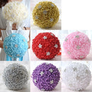 Wedding Holding Pearl Flowers Bridal Bouquet Accessories Bridesmaid Rhinestone Party Wedding Decoration Supplies, Diameter: 20cm