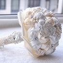 Wedding Holding Pearl Diamond Flowers Bridal Bouquet Accessories Bridesmaid Rhinestone Party Wedding Decoration Supplies, Diameter: 20cm