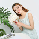 Wedding Holding Pearl Diamond Flowers Bridal Bouquet Accessories Bridesmaid Rhinestone Party Wedding Decoration Supplies, Diameter: 20cm(Yellow)