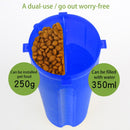 Pet Outdoor Portable Dual-use Water and Food Cup with A Folding Bowl (Blue)