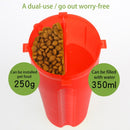 Pet Outdoor Portable Dual-use Water and Food Cup with A Folding Bowl (Red)