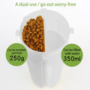 Pet Outdoor Portable Dual-use Water and Food Cup with A Folding Bowl (Transparent)