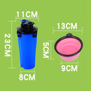 Pet Outdoor Portable Dual-use Water and Food Cup with A Folding Bowl (Yellow)
