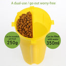 Pet Outdoor Portable Dual-use Water and Food Cup with A Folding Bowl (Yellow)
