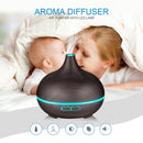W350 14W 300ML Wood Grain Aromatherapy Air Purifier Humidifier with LED Light for Office / Home Room(Brown)