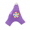 Microfiber with 3D Flowers Pattern Breathable Dog Chest Strap, Size: M (Purple)
