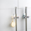 3 PCS Mop Broom Holder Wall Mounted Kitchen Hanging(White)