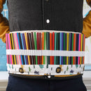72 Slots Cartoon Animal Print Pen Bag Canvas Pencil Wrap Curtain Roll Up Pencil Case Stationery Pouch