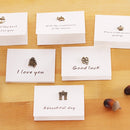 20 PCS Creative Simple Mini Ornaments Greeting Card Birthday Card DIY Folding Blessing Card Postcard, Random Style Delivery