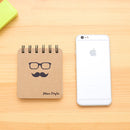 10 PCS Mustache Print Coil Memo Pad Notes Bookmark School Office Supply, Random Color Delivery