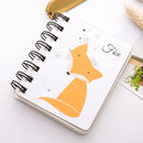 10 PCS Cartoon Print Pocket-size Coil Memo Pad Notes Bookmark School Office Supply, Random Style Delivery