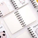 10 PCS Cartoon Print Pocket-size Coil Memo Pad Notes Bookmark School Office Supply, Random Style Delivery