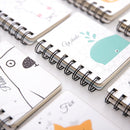 10 PCS Cartoon Print Pocket-size Coil Memo Pad Notes Bookmark School Office Supply, Random Style Delivery