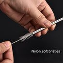 4 PCS Reusable Stainless Steel Drinking Straws + 1 x Cleaner Brush Set Kit