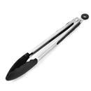 9 inch Silicone Non-slip Food Bread Barbecue BBQ Clip Tongs Kitchen Tools(Black)