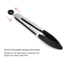 9 inch Silicone Non-slip Food Bread Barbecue BBQ Clip Tongs Kitchen Tools(Black)