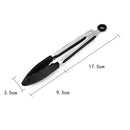 9 inch Silicone Non-slip Food Bread Barbecue BBQ Clip Tongs Kitchen Tools(Black)
