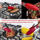 12 inch Silicone Non-slip Food Bread Barbecue BBQ Clip Tongs Kitchen Tools(Black)