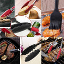 12 inch Silicone Non-slip Food Bread Barbecue BBQ Clip Tongs Kitchen Tools(Black)