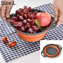 Creative Folding Vegetables Fruits Storage Basket Organizer Drain Basket, L, Size: 29.5*23.5*10cm(Orange)