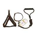 Pet Dog Collar + Harness + Leash Three Sets, S, Harness Chest Size: 34-50cm, Collar Neck Size: 24-35cm, Pet Weight: 8kg Below(Black)