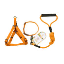 Pet Dog Collar + Harness + Leash Three Sets, S, Harness Chest Size: 34-50cm, Collar Neck Size: 24-35cm, Pet Weight: 8kg Below(Orange)