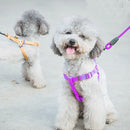 Pet Dog Collar + Harness + Leash Three Sets, S, Harness Chest Size: 34-50cm, Collar Neck Size: 24-35cm, Pet Weight: 8kg Below(Purple)