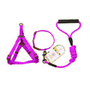 Pet Dog Collar + Harness + Leash Three Sets, S, Harness Chest Size: 34-50cm, Collar Neck Size: 24-35cm, Pet Weight: 8kg Below(Purple)