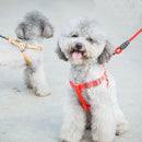 Pet Dog Collar + Harness + Leash Three Sets, S, Harness Chest Size: 34-50cm, Collar Neck Size: 24-35cm, Pet Weight: 8kg Below(Red)